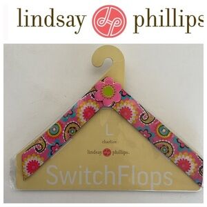 NWT Lindsay Phillips Switch Flops in preppy print. Size large.